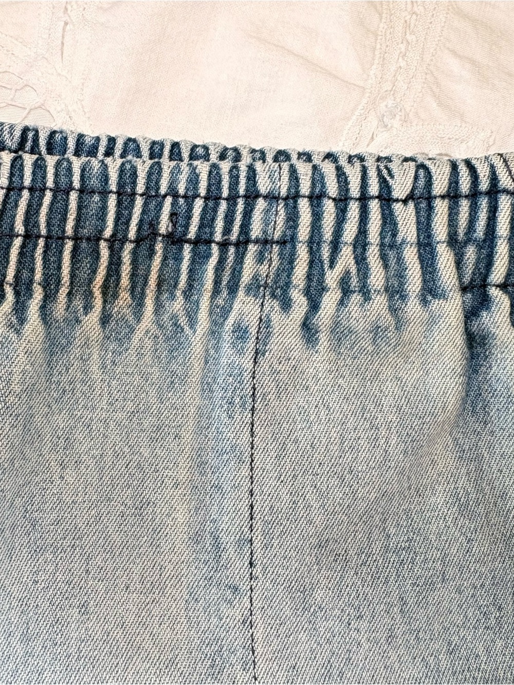 Vintage Season Ticket Light Wash Distressed Baggy Denim Jorts High Waist Long M - Picture 11 of 14
